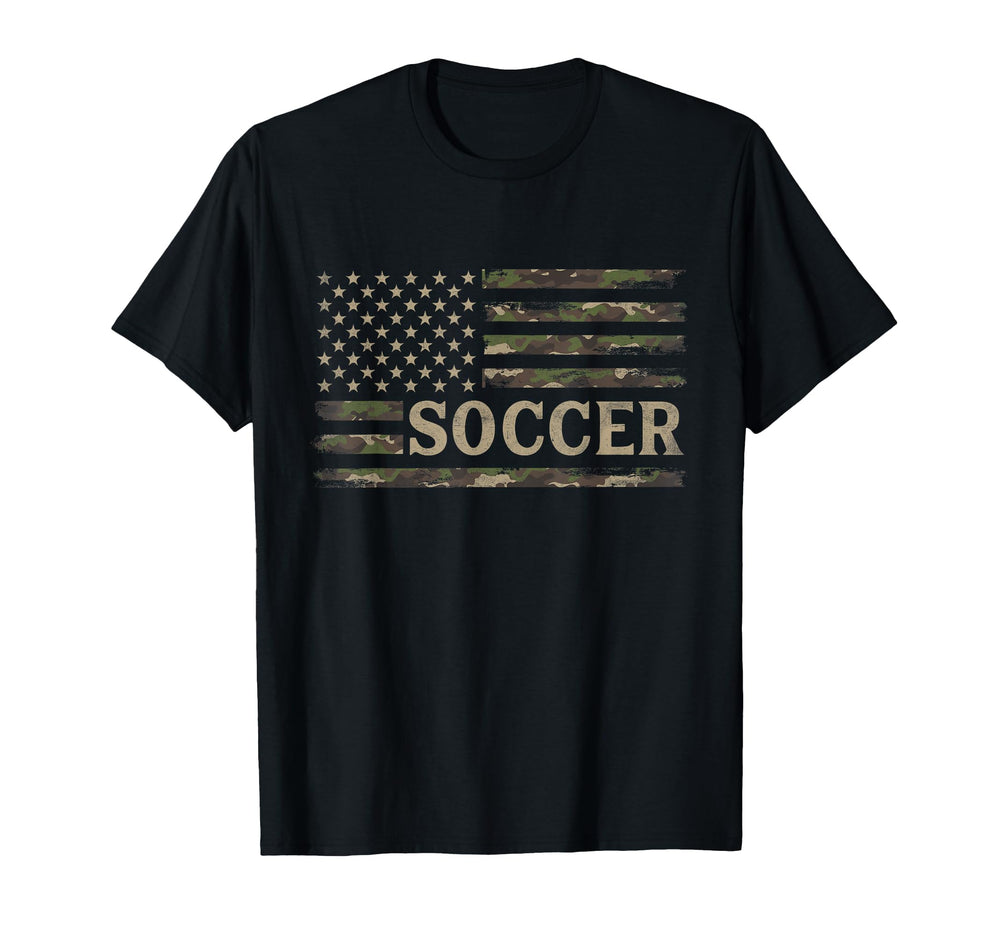 Camo Soccer Camourflage Usa Flag Player T-Shirt - Graphic Print Men Women