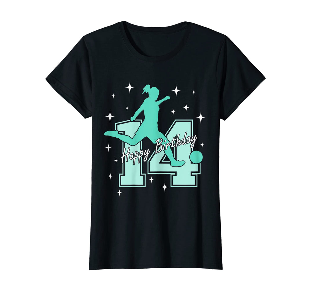 14Th Birthday Soccer Playing T-Shirt - Custom Art Print Unisex