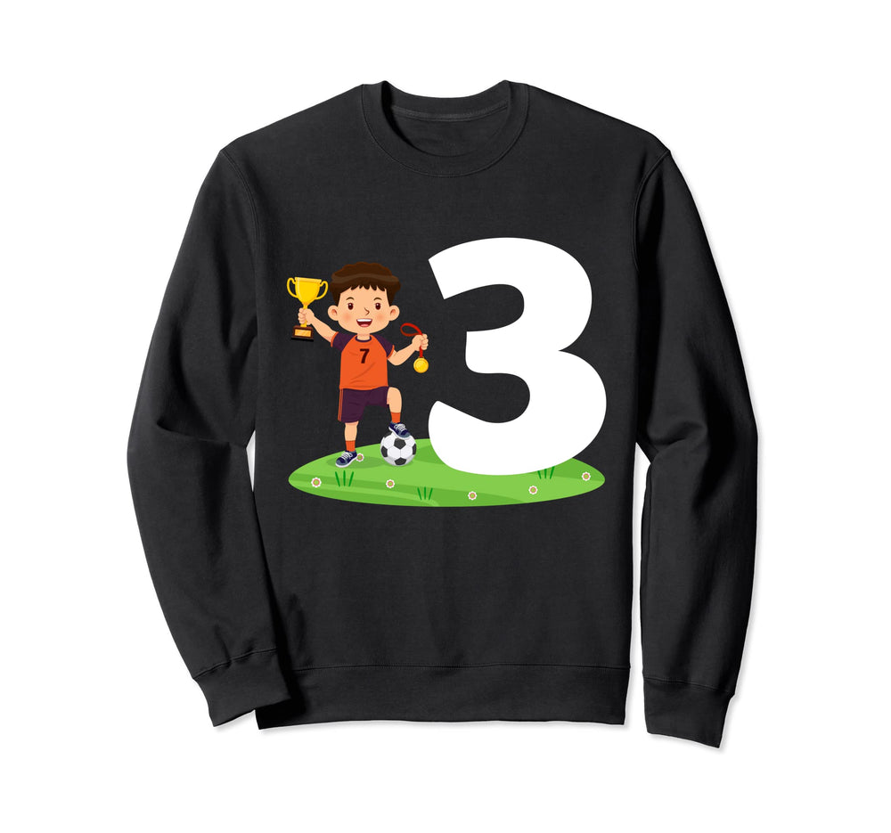 3Rd Birthday Soccer 3 Years Old Sweatshirt - Aesthetic Graphic Men Women