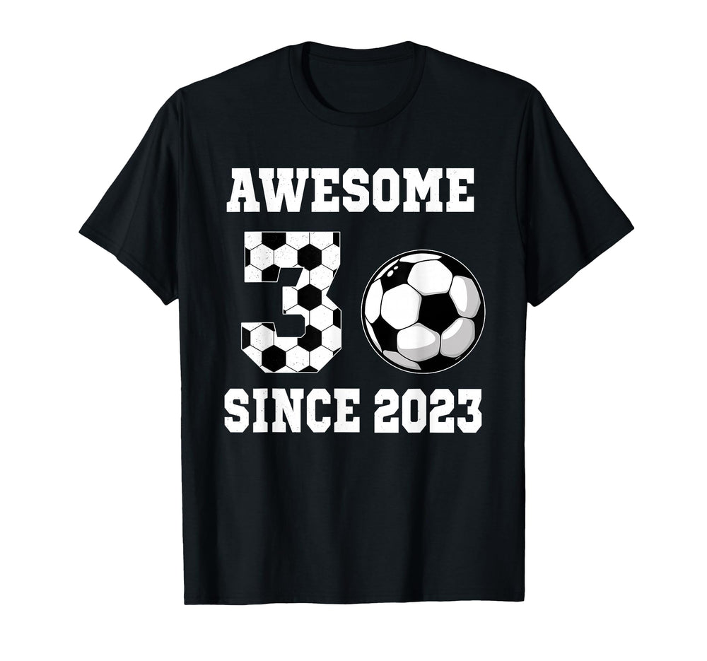 3 Years Old Birthday Soccer Awesome T-Shirt - Trendy Graphic for Adults