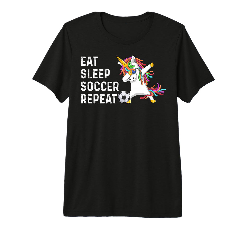 Eat Sleep Soccer Repeat Funny Tri Blend T-Shirt - Unique Graphic Unisex