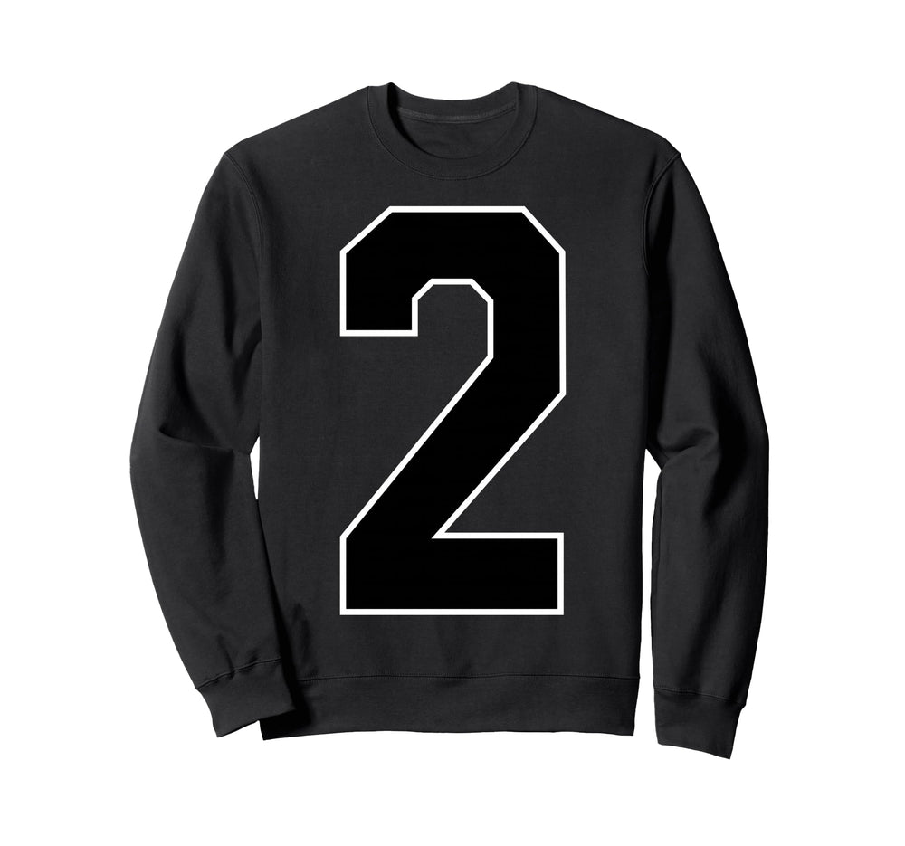 White Black Sports Team Number 2 Sweatshirt - Custom Art Print Men Women
