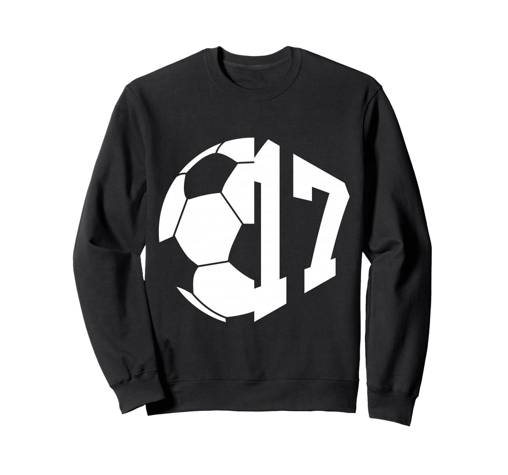 Number 17 Years Soccer 17Th Birthday Sweatshirt - Graphic Print for Adults