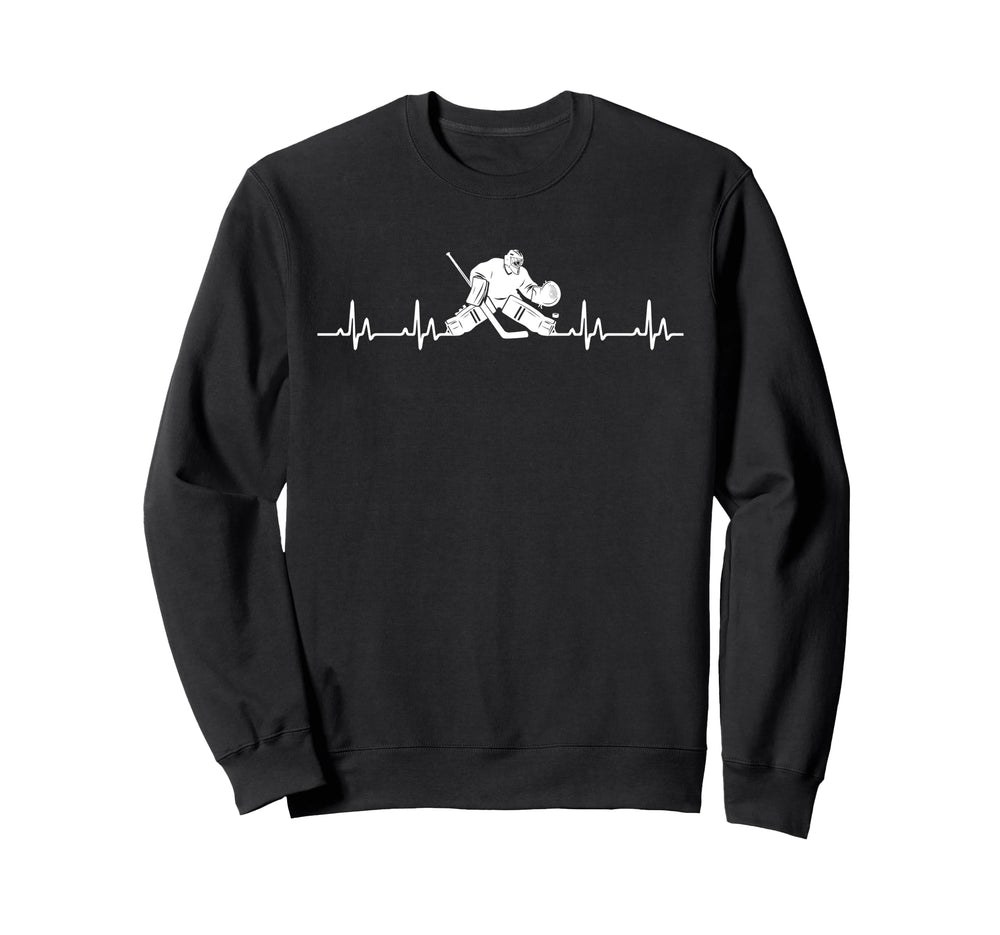 Hockey Goalie Heartbeat Hockey Sweatshirt - Streetwear Style Unisex