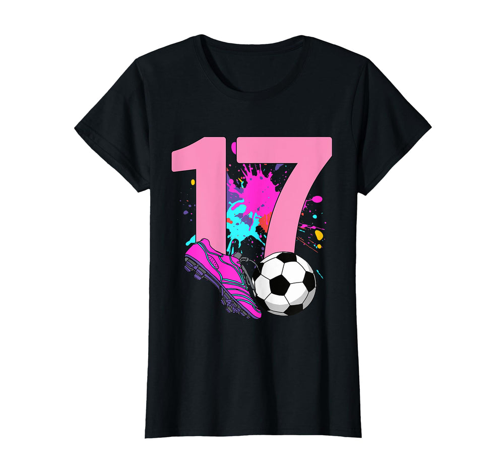 17Th Birthday Soccer Player Football 17 T-Shirt - Minimalist Print Unisex