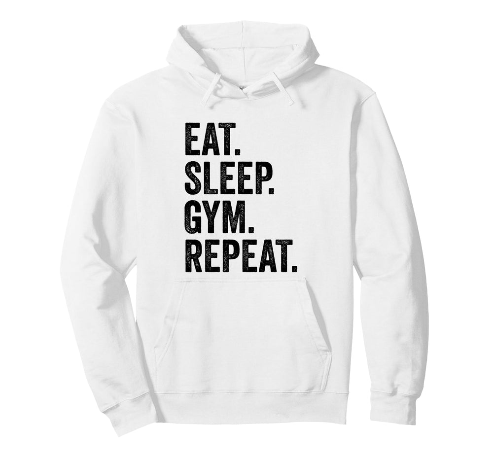Eat Sleep Gym Repeat Fitness Hoodie - Streetwear Style for Adults