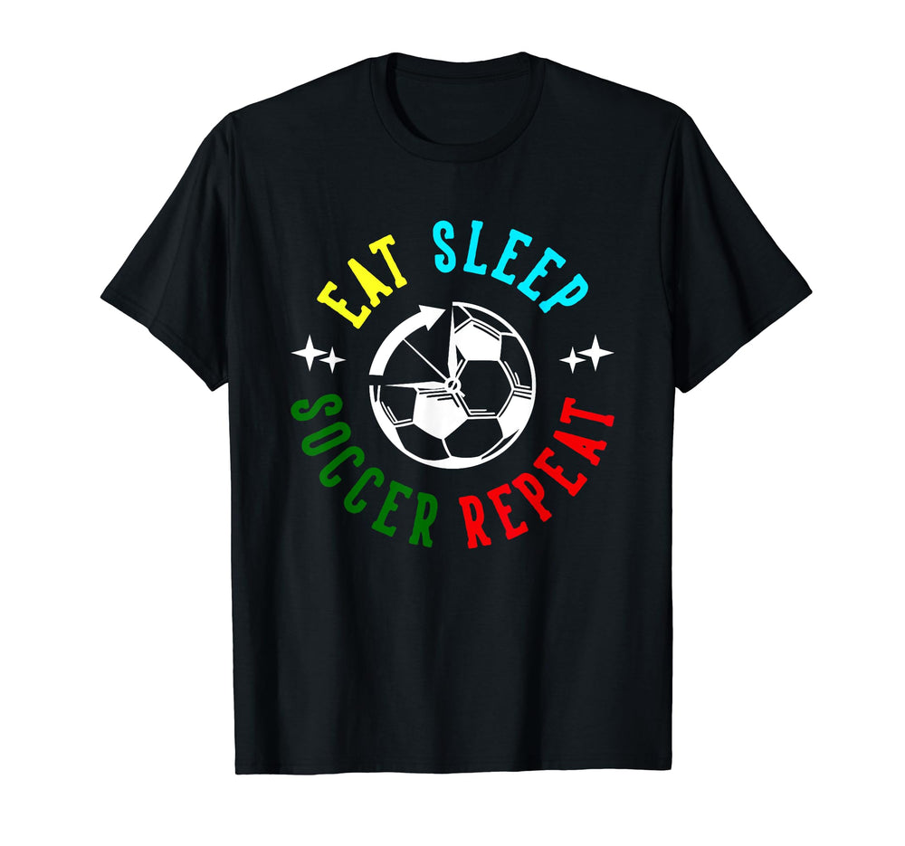Eat Sleep Soccer Repeat Soccer Player T-Shirt - Graphic Print for Adults