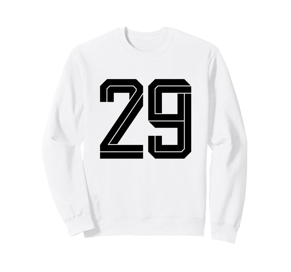 29 White Number 29 Sports Fan Sweatshirt - Aesthetic Graphic for Adults