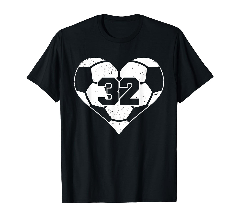 Soccer Number 32 Jersey Funny T-Shirt - Aesthetic Graphic for Adults