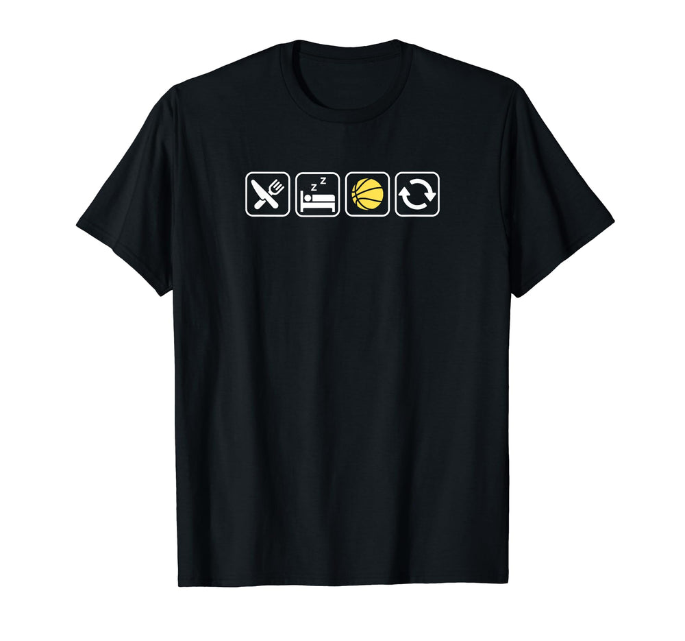 Eat Sleep Basketball Repeat T-Shirt - Graphic Print for Adults