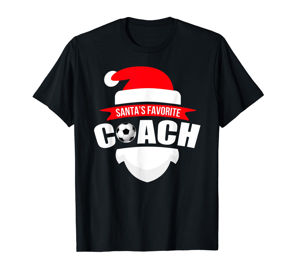 Santas Favorite Soccer Coach Funny T-Shirt - Custom Art Print for Adults