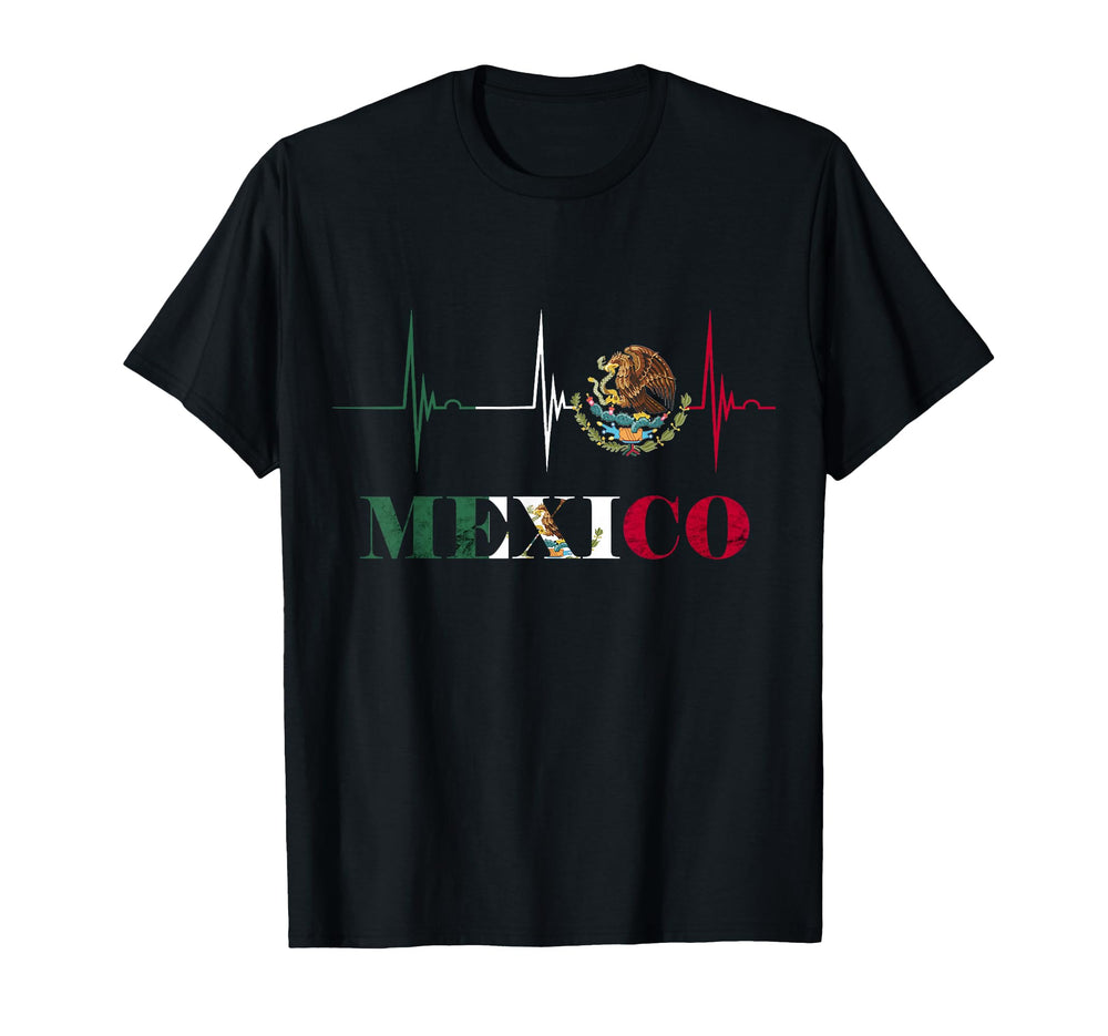 Heartbeat Ekg Pulse Mexico Emblem Mexico T-Shirt - Minimalist Print Unisex