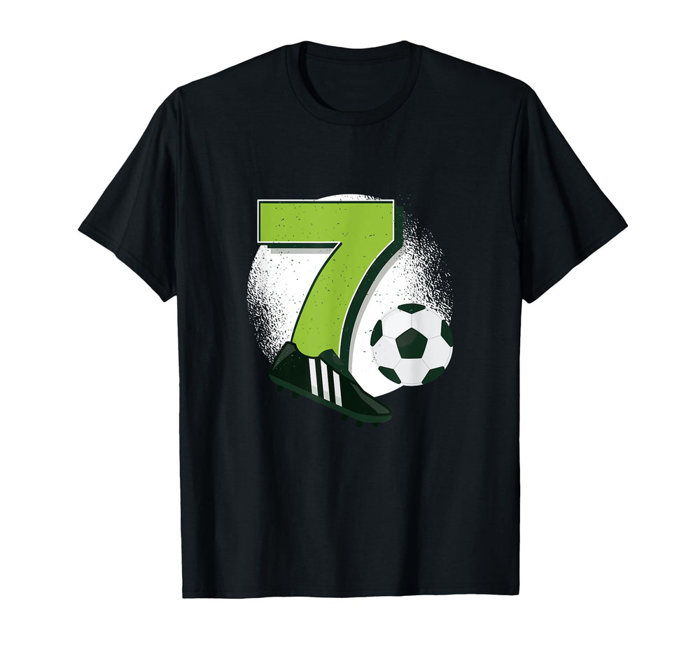Soccer 7Th Birthday 7 Years Old T-Shirt - Custom Art Print for Adults