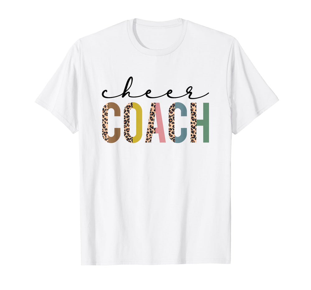Cheer Coach Leopard Cheerleading Props T-Shirt - Aesthetic Graphic Unisex