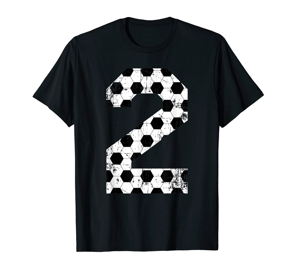 Soccer 2 Jersey Number T-Shirt - Novelty Apparel for Adults