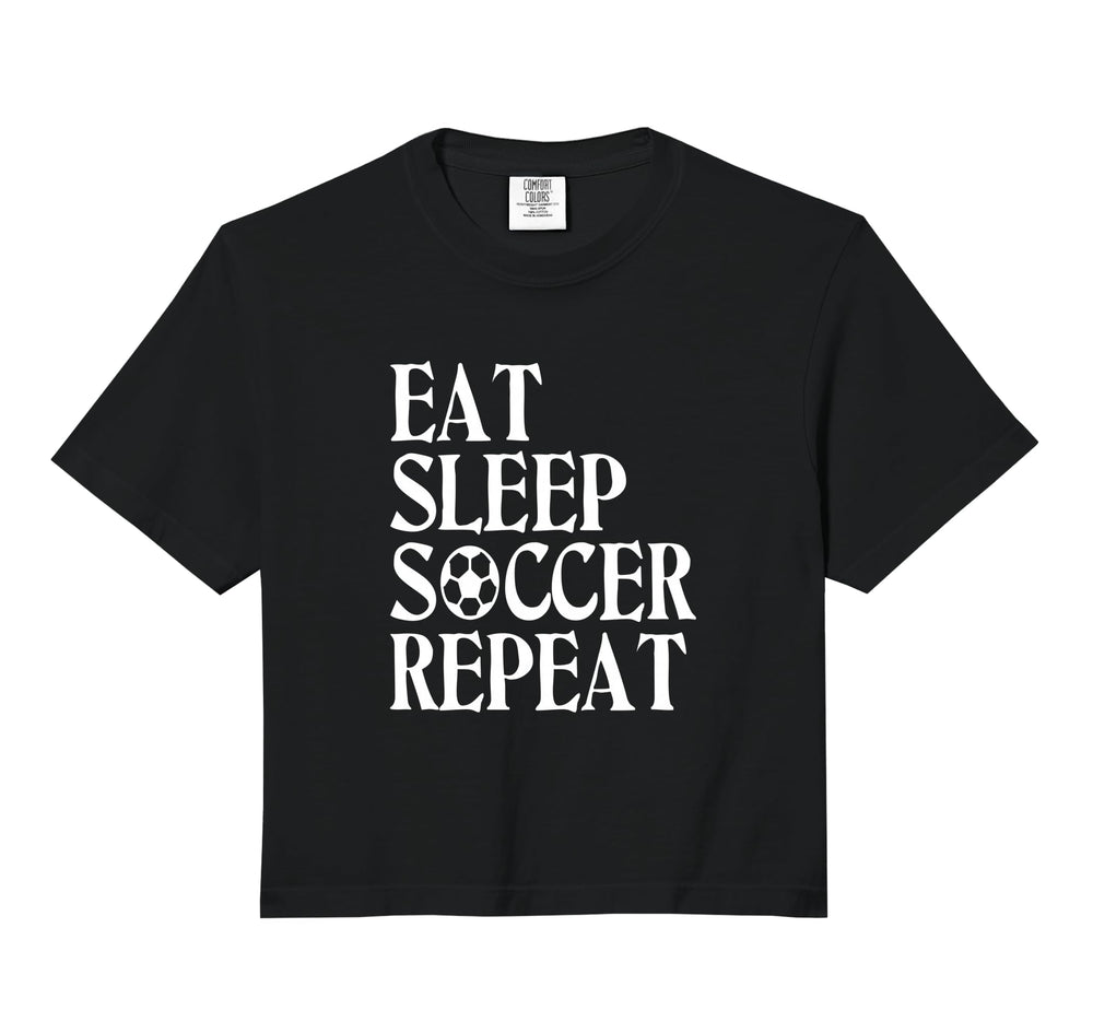 Eat Sleep Soccer Repeat Team Sport T-Shirt - Casual Everyday Wear Unisex