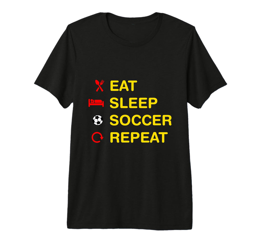 Eat Sleep Soccer Repeat Tri Blend T-Shirt - Streetwear Style Men Women