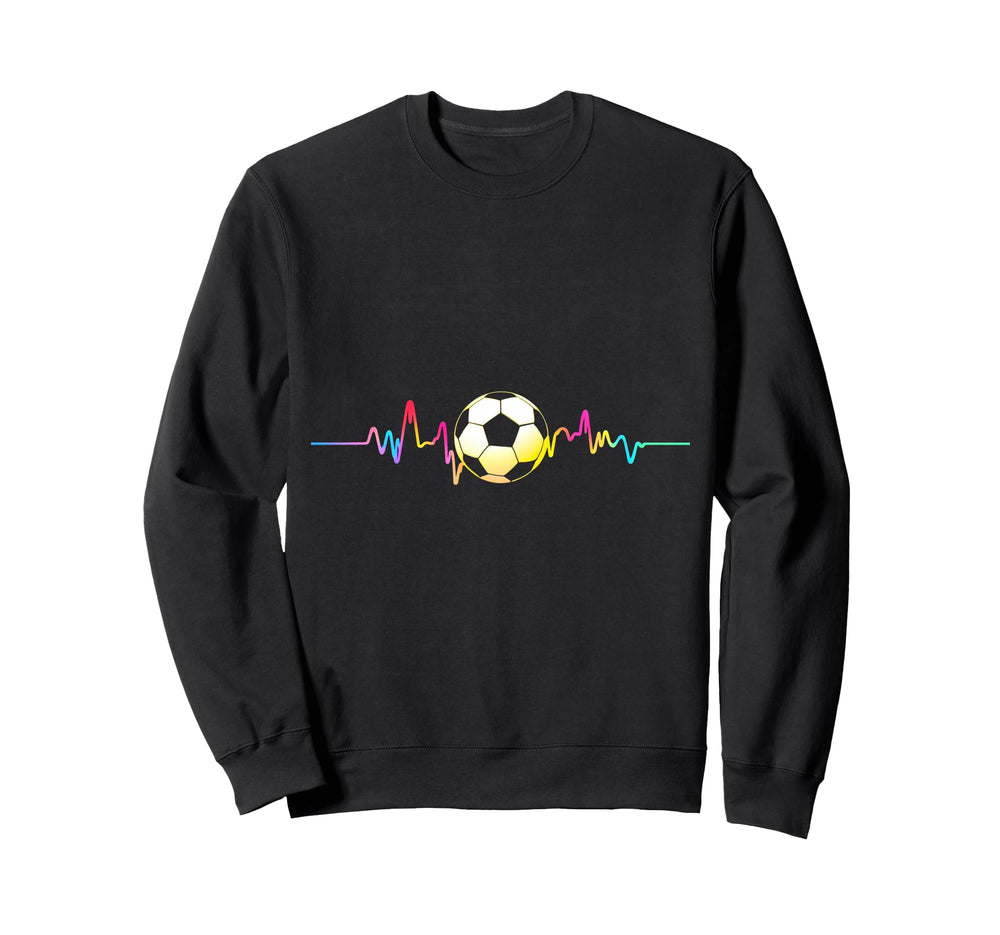 Soccer Heartbeat Sweatshirt - Novelty Apparel for Adults