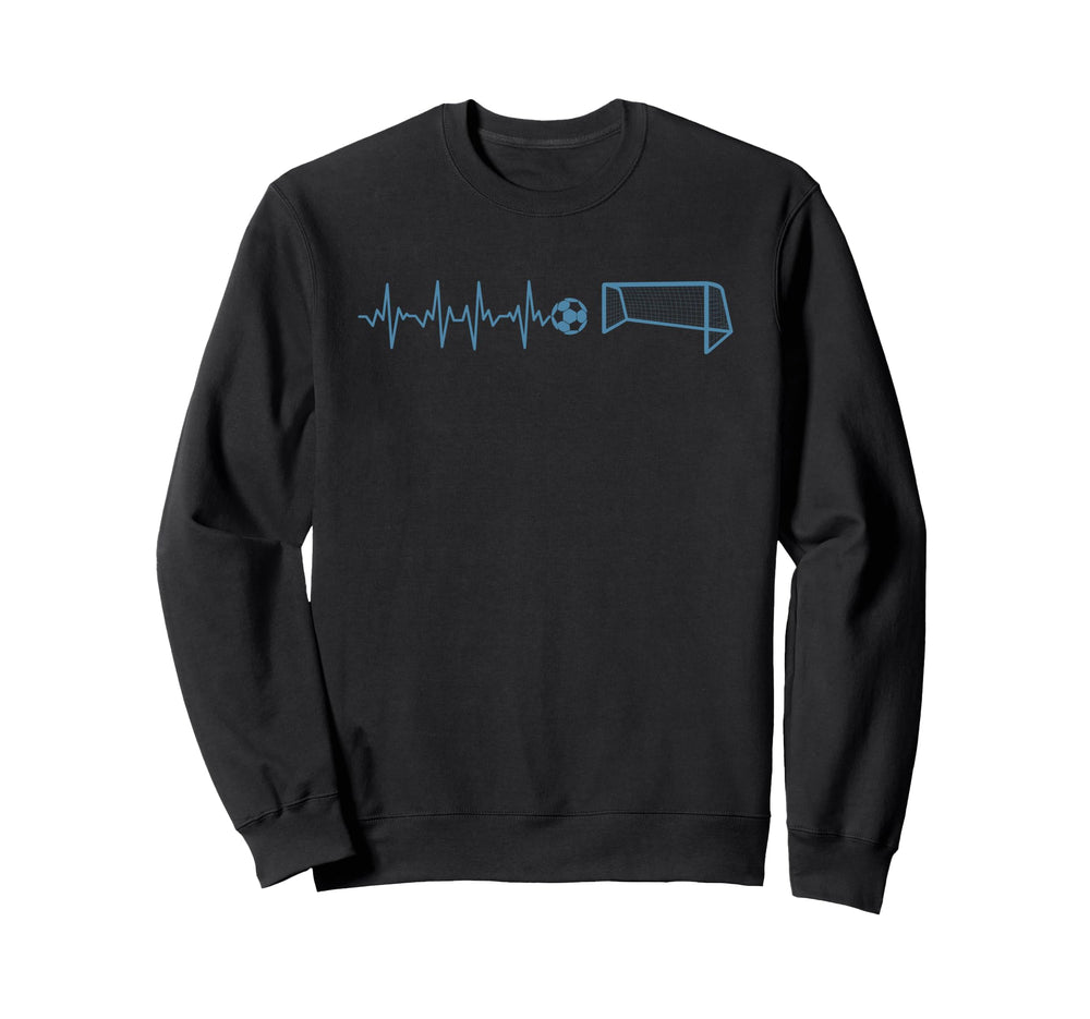 Funny Soccer Heartbeat Ecg Sweatshirt - Casual Everyday Wear for Adults