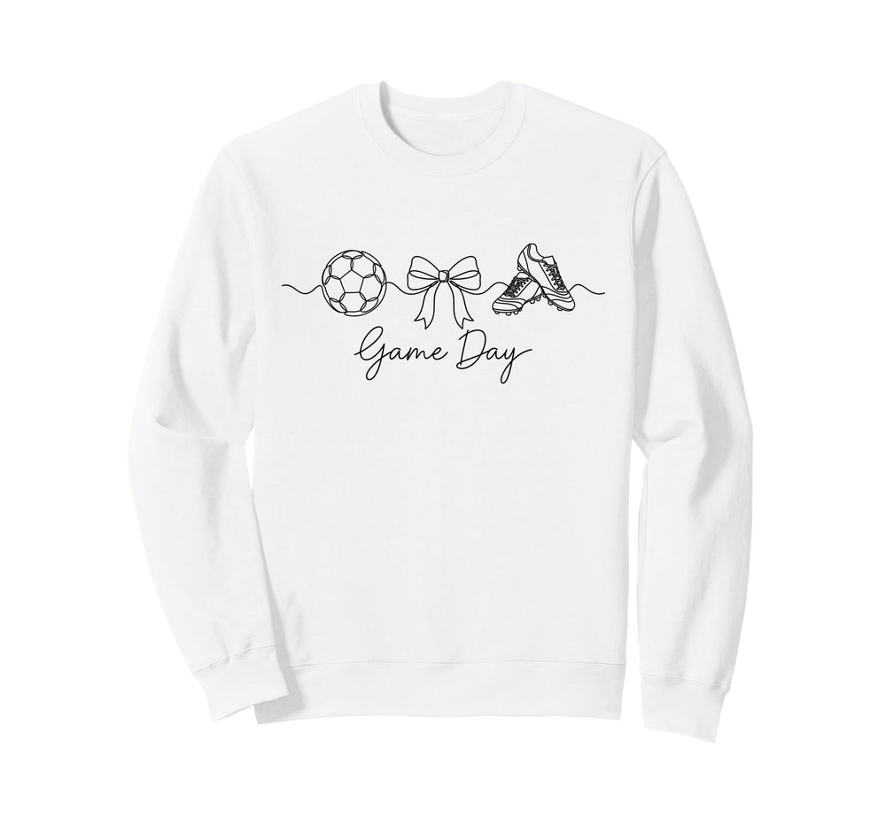 Game Day Soccer Mom Ball Bow Cleats Sweatshirt - Fun Novelty Design Unisex