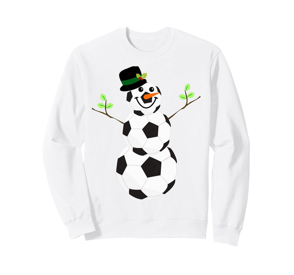 Soccer Balls Snowman Winter Sports Sweatshirt - Trendy Graphic Men Women