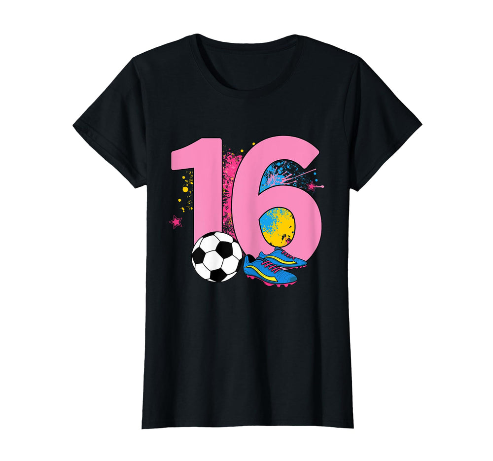 16Th Birthday Soccer Player Football T-Shirt - Fun Novelty Design Unisex