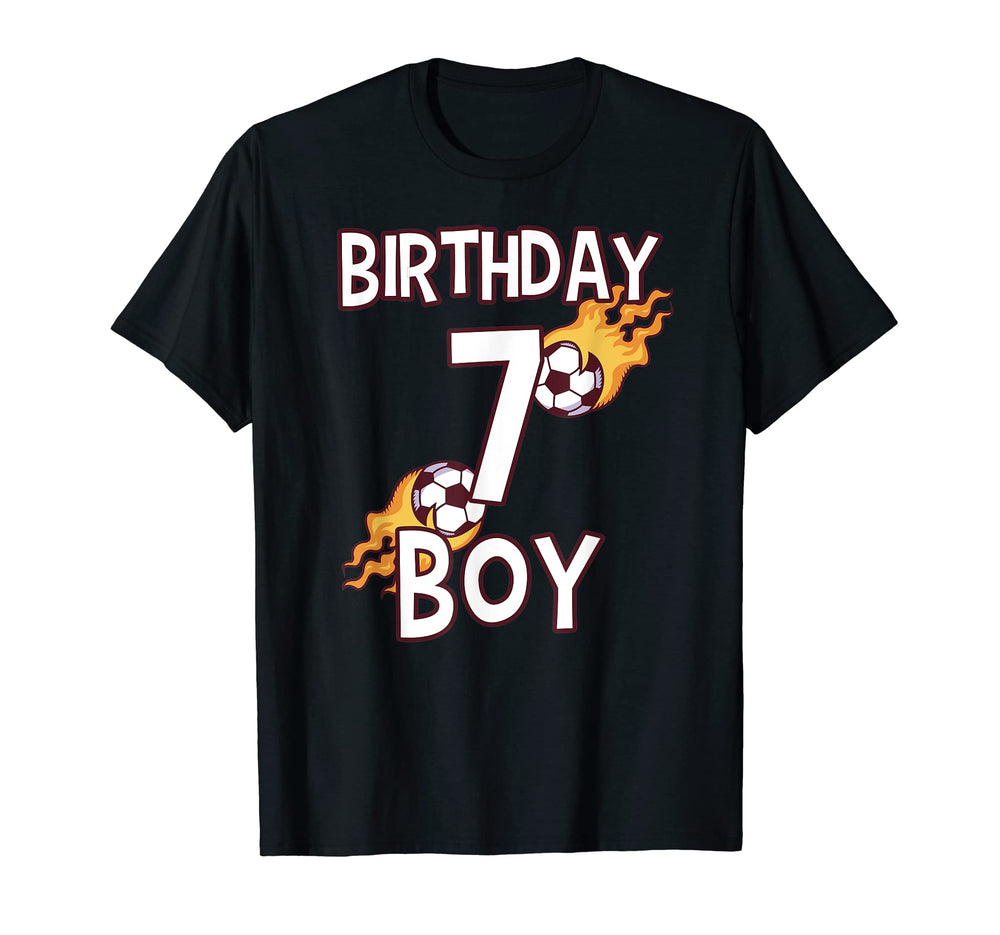 7Th Birthday 7 Year Old Soccer Player T-Shirt - Minimalist Print Men Women