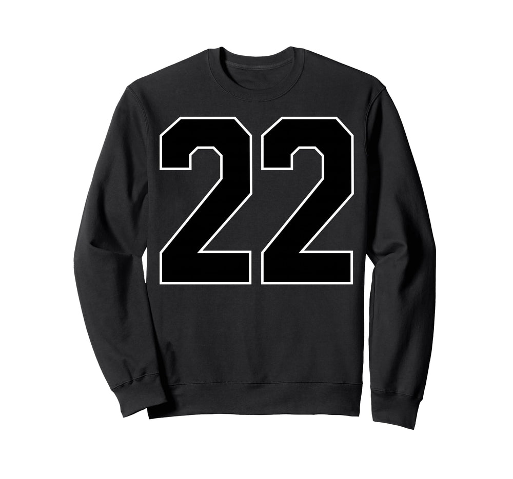 Black Sports Team Number 22 Fan Sweatshirt - Graphic Print Men Women
