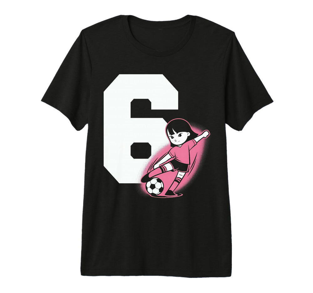6 Soccer Birthday Gift Soccer Fan Sports T-Shirt - Graphic Print Unisex