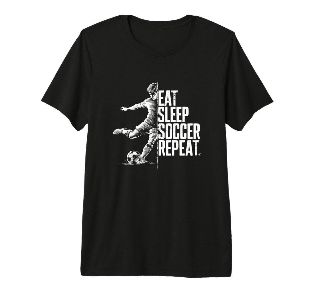 Eat Sleep Soccer Repeat Tri Blend T-Shirt - Custom Art Print Unisex
