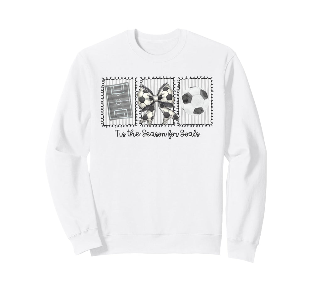Funny Preppy Tis Season Soccer Stamps Sweatshirt - Graphic Print Unisex