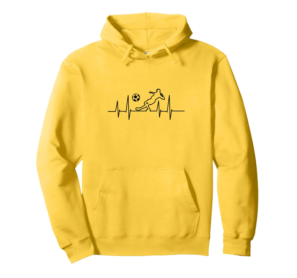 Heartbeat Soccer Hoodie - Fun Novelty Design Unisex
