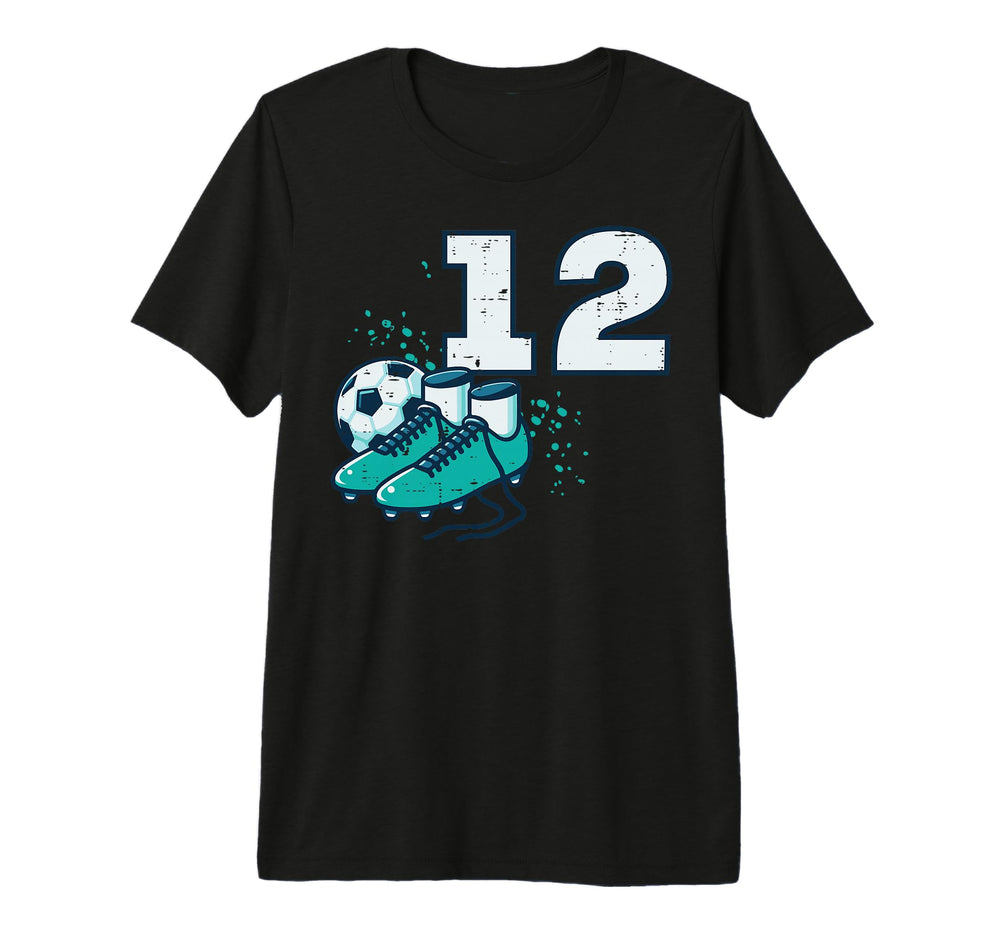 12Th Birthday Soccer Ball Shoes T-Shirt - Minimalist Print Men Women