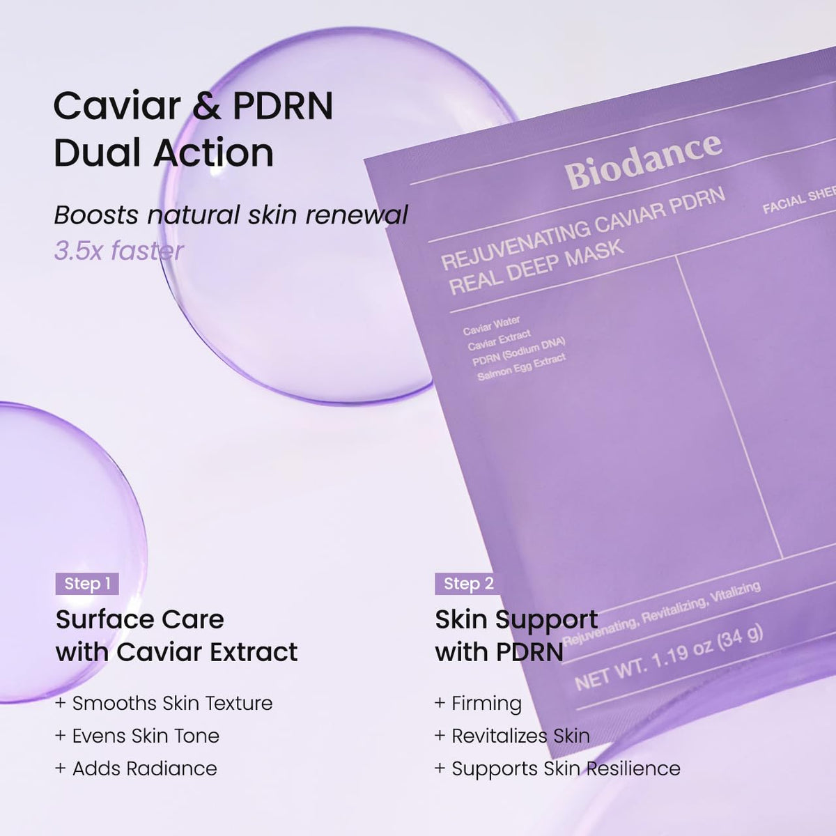Biodance Rejuvenating Caviar PDRN Real Deep Mask - Snipetell