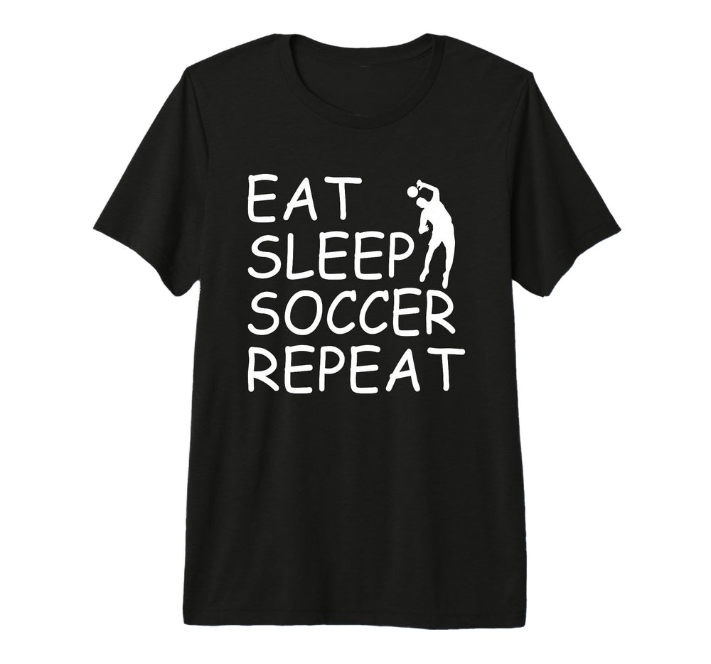 Eat Sleep Soccer Repeat Soccer Player T-Shirt - Trendy Graphic for Adults