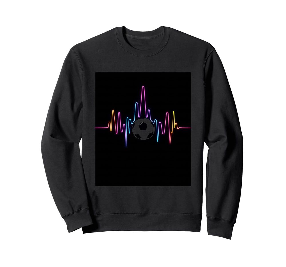 Minimalist Soccer Heartbeat Sweatshirt - Custom Art Print Men Women