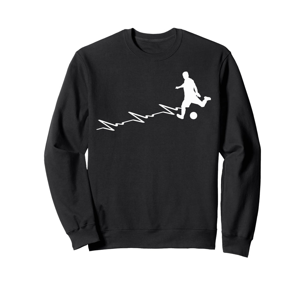 Soccer Heartbeat Funny Soccer Sweatshirt - Fun Novelty Design Men Women