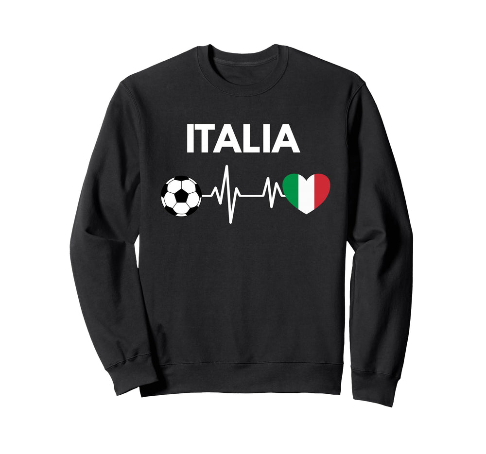 Italia Flag Heartbeat Soccer Sweatshirt - Custom Art Print for Adults