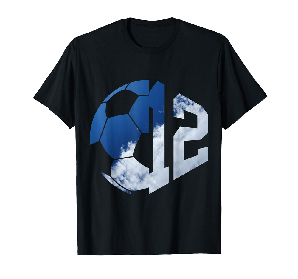 Number 12 Years Soccer 12Th Birthday T-Shirt - Custom Art Print Unisex