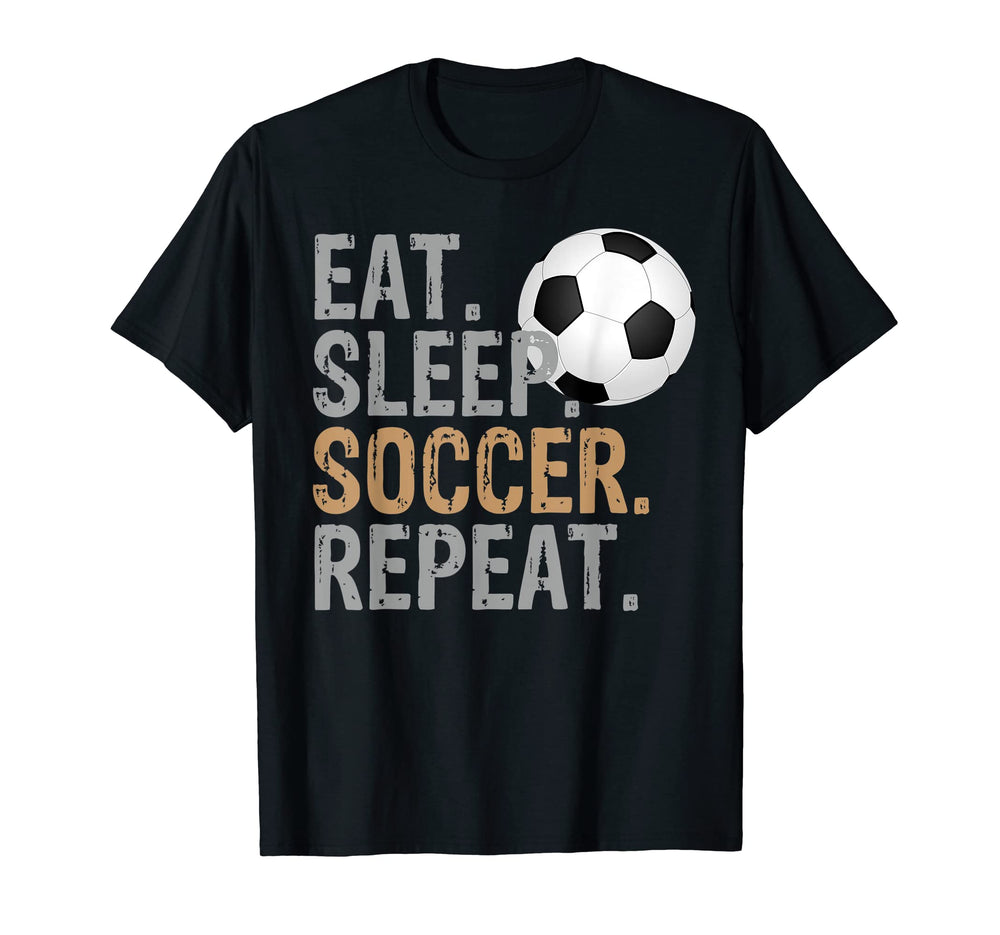 Eat Sleep Soccer Repeat Soccer T-Shirt - Aesthetic Graphic Men Women