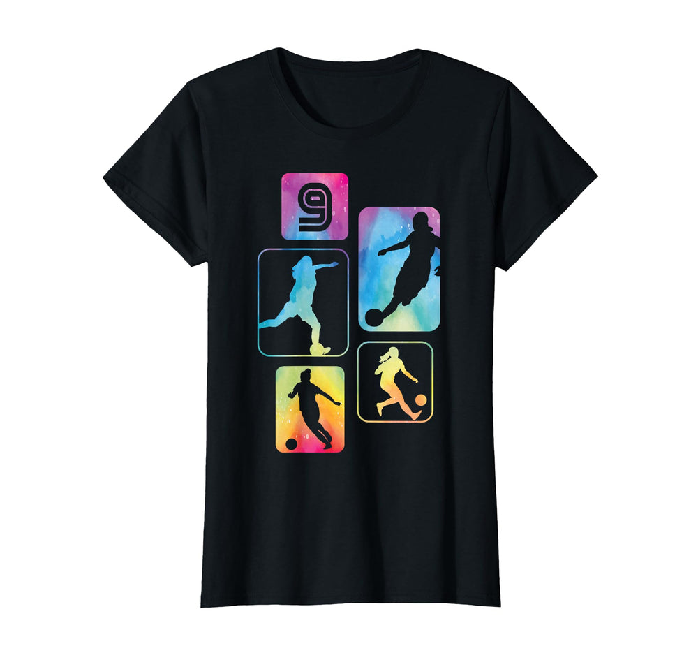 9Th Birthday Soccer Player Football 9 T-Shirt - Minimalist Print Men Women