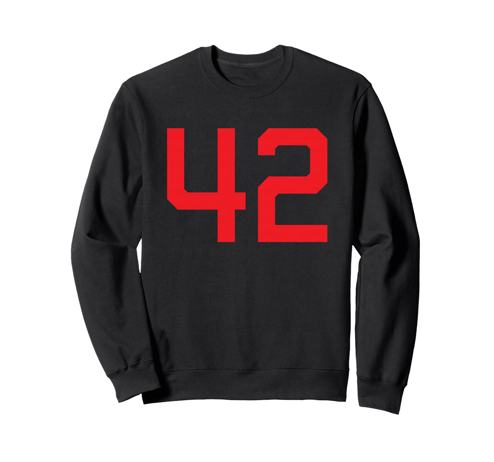 Red Sport Team Number 42 Sweatshirt - Fun Novelty Design Men Women