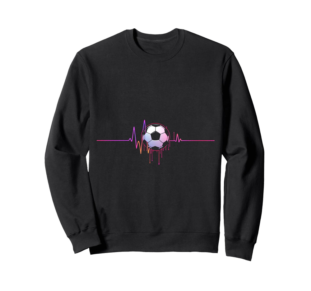Soccer Heartbeat Minimalist Sweatshirt - Aesthetic Graphic for Adults