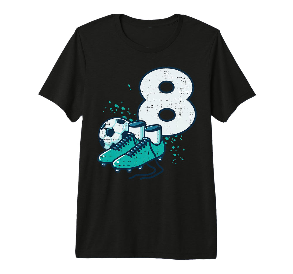 8Th Birthday Soccer Ball Shoes T-Shirt - Fun Novelty Design for Adults