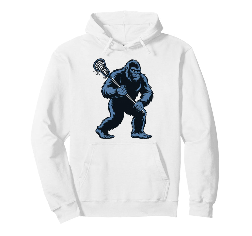 Bigfoot Lacrosse Sasquatch Lax Hoodie - Unique Graphic Unisex