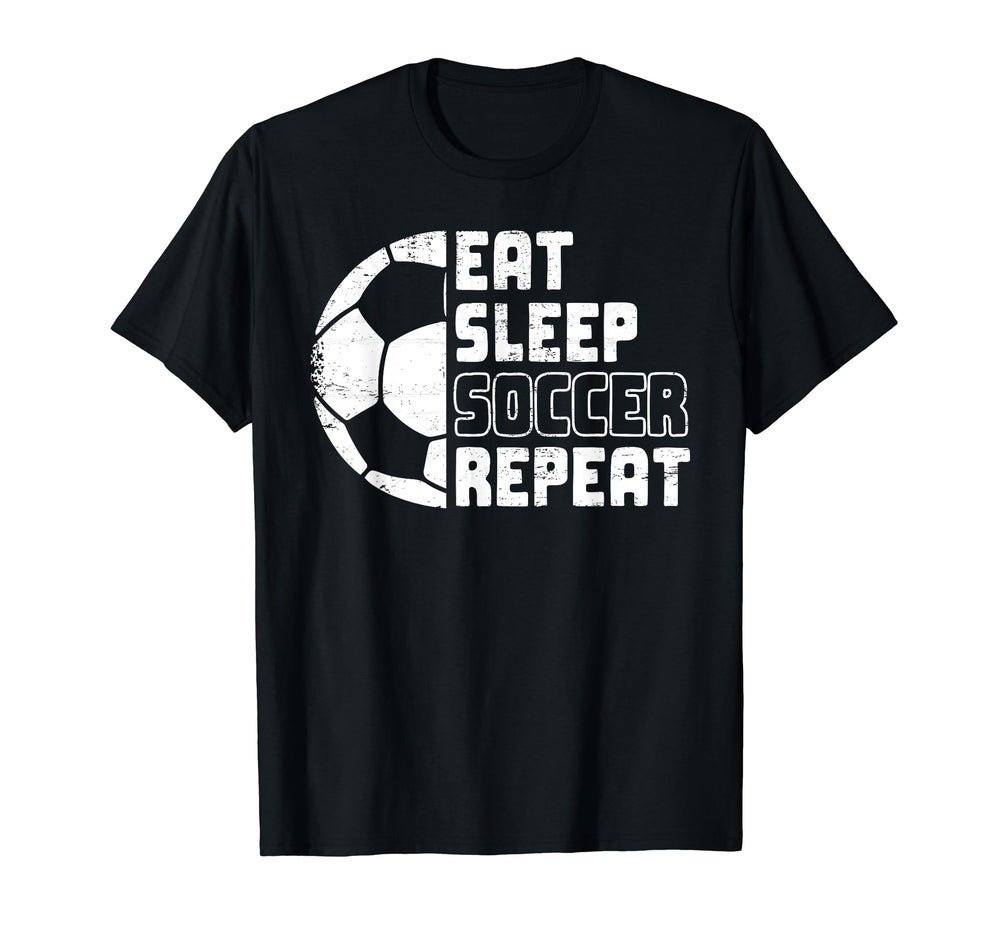 Soccer Coach Funny Eat Sleep T-Shirt - Fun Novelty Design for Adults