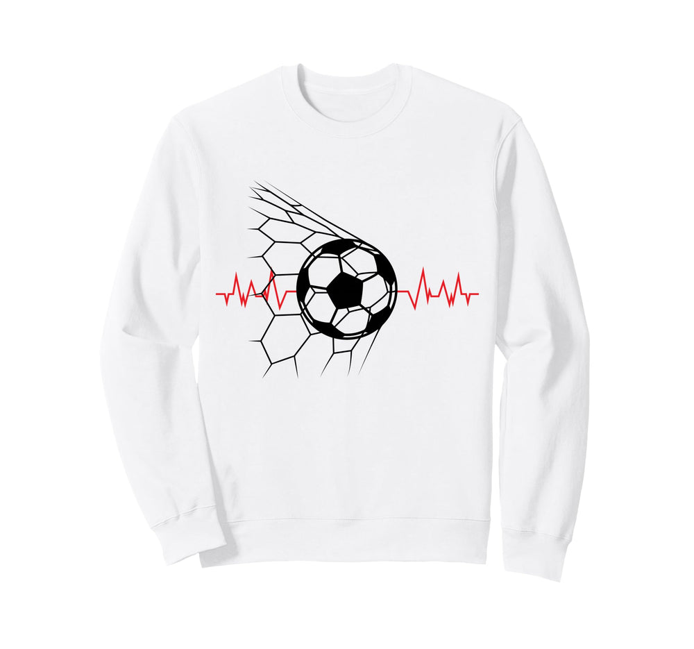 Soccer Ball Heartbeat Players Sweatshirt - Fun Novelty Design Men Women