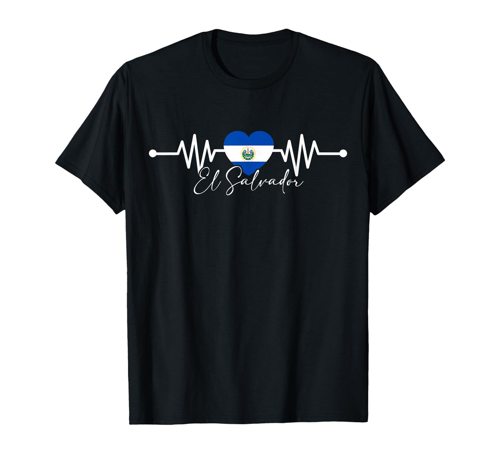 El Salvador Heritage Roots Heartbeat T-Shirt - Trendy Graphic for Adults