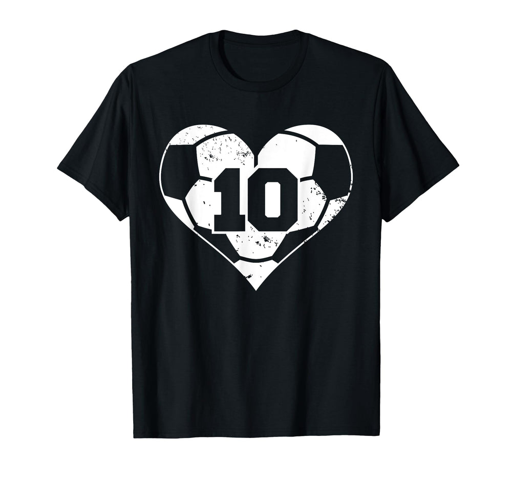 Soccer Number 10 Jersey Funny Soccer T-Shirt - Minimalist Print for Adults