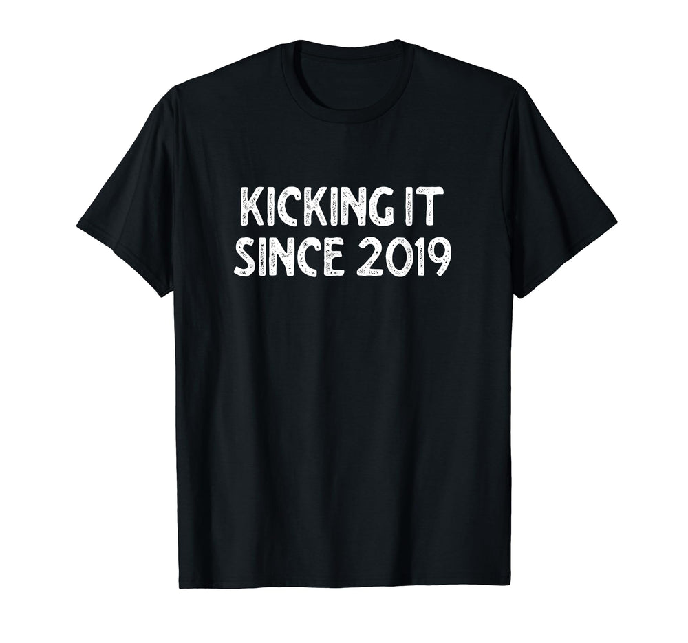 Kicking It Since 2019 Funny Soccer T-Shirt - Aesthetic Graphic for Adults
